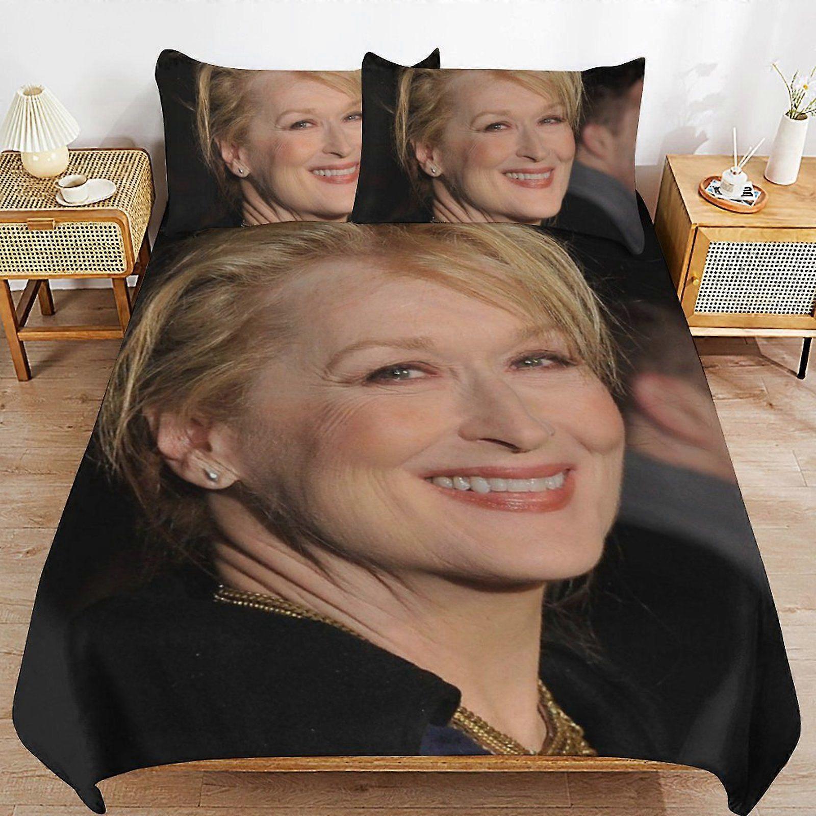 w254 Meryl Streep Hotel Style Sleep Texture Consistent Fabric Secure Fit Closure Duvet Cover Sets Advantage u254