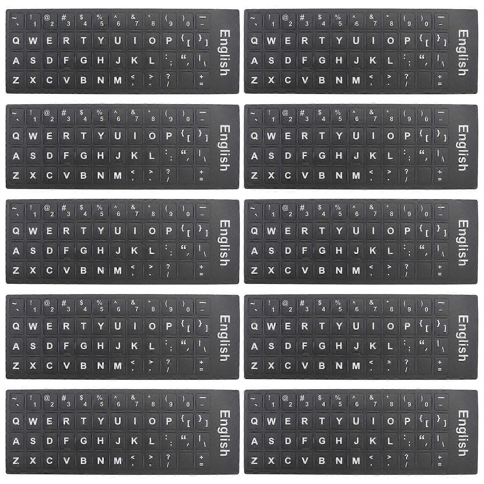 Universal Foreign Language Keyboard Stickers 10Pcs Matte Finish PVC Protector For Home Office School Use