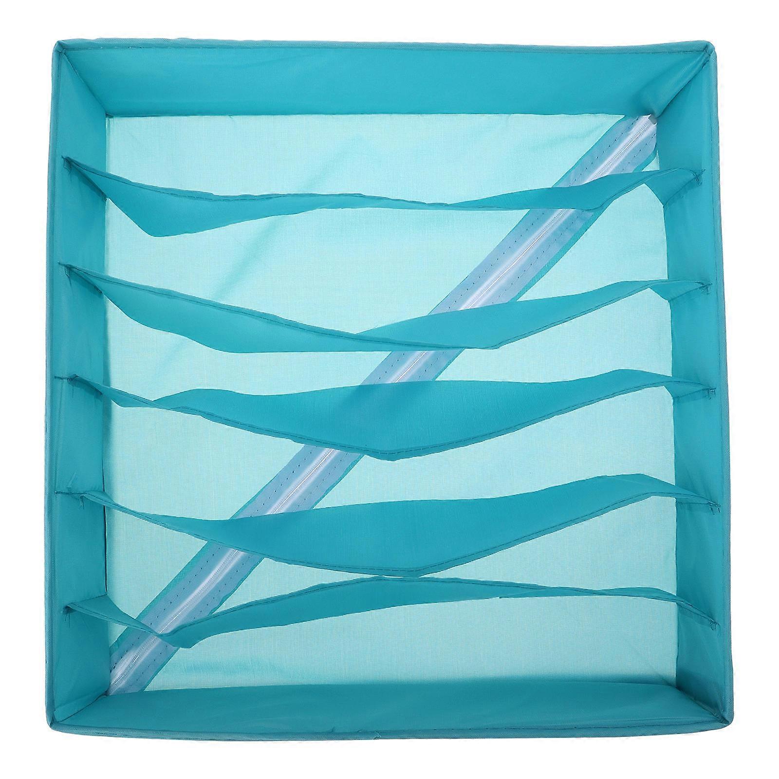 Underwear Organizer Blue Polyester Dust-Resistant Fabric for Home Use Storage