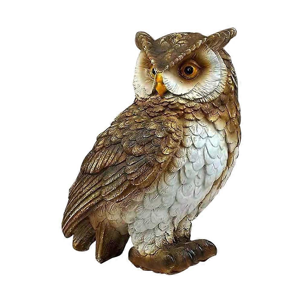 Realistic Style Owl Ornament For Home Owners And Office Workers 5.7x4.7x3.5in Natural Resin 1Pc