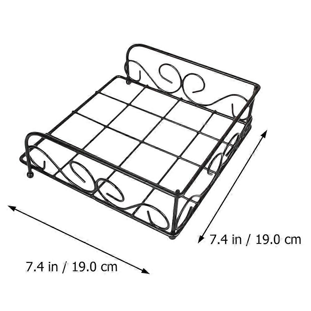 Table Tissue Holder Hollow Out Stainless Steel Napkin Rack Square Shape For Home Use Large Capacity Paper Tissue Storage 1Pcs