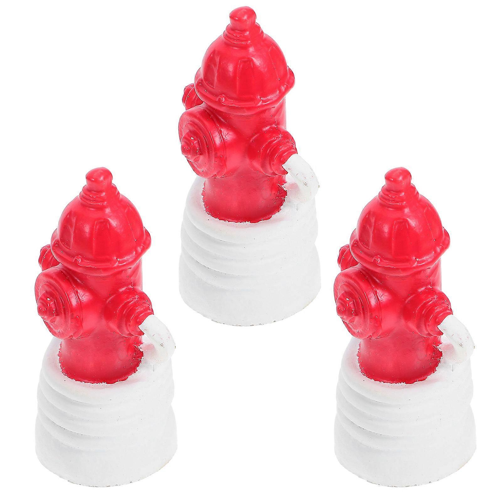 Sand Table Adornment Resin Fire Hydrant Statue for Decoration 3Pcs Set