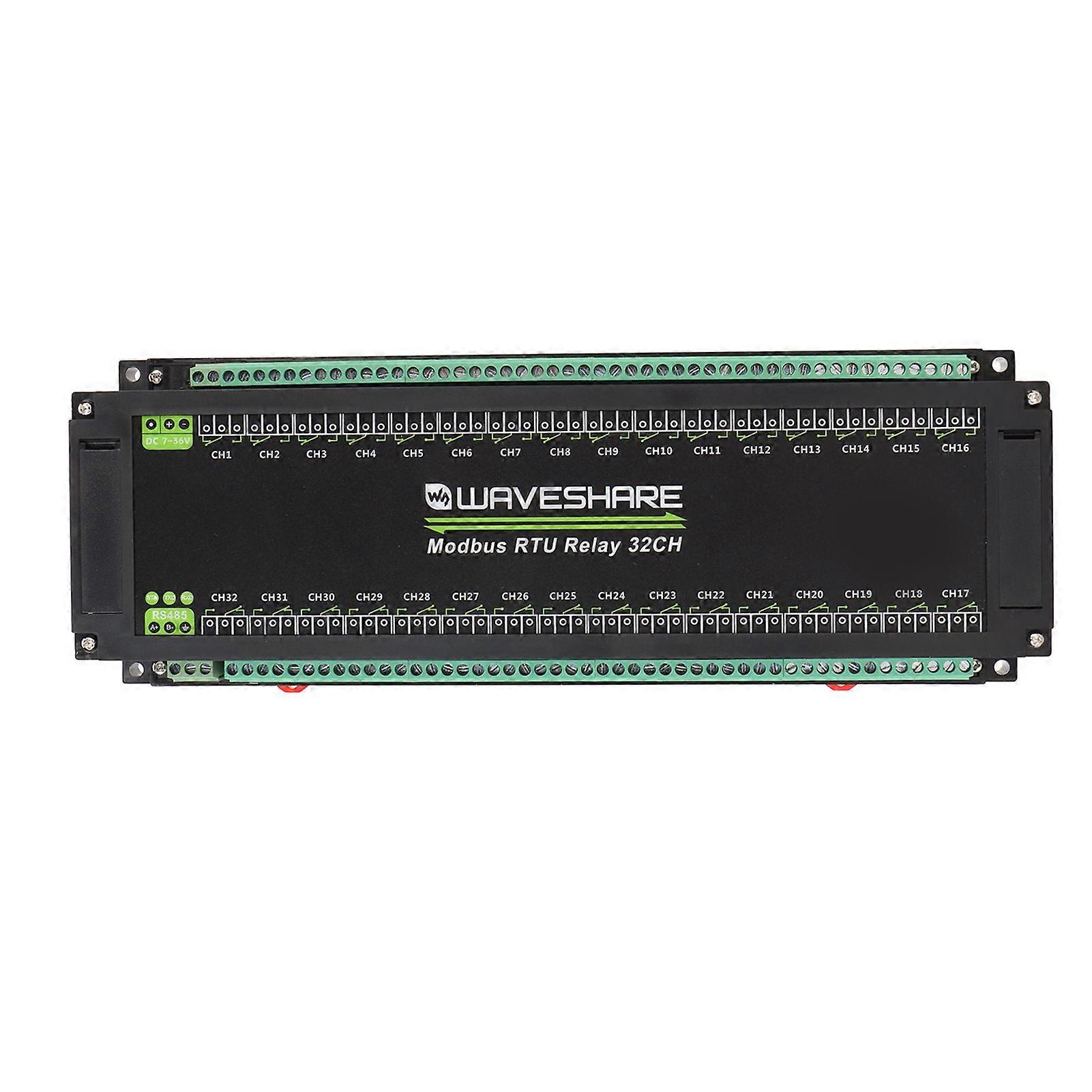 RTU Relay Module 32 Channel Safe Optocoupler Isolation Rail Mount Case RS485 Relay Module for Industry Home