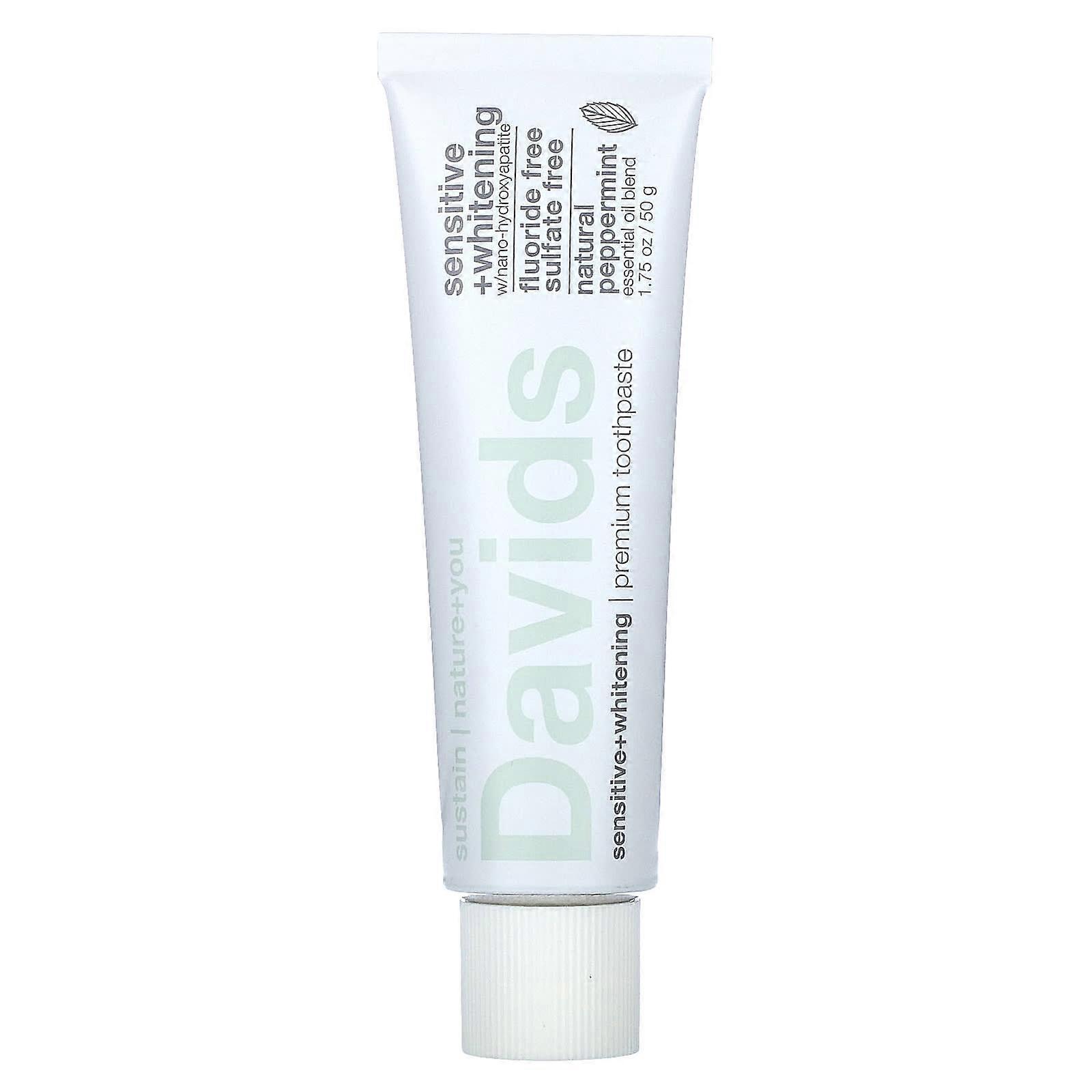 Premium Toothpaste, Sensitive + Whitening, Natural Peppermint, 1.75 oz (50 g)