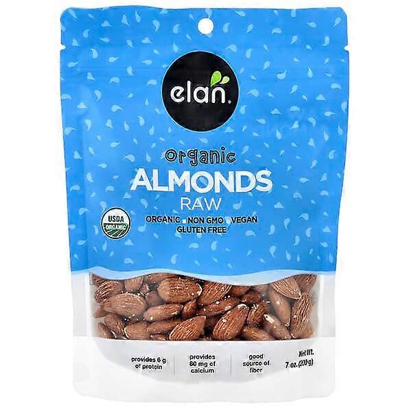 Elan, Organic Almonds, Raw, 7 oz (200 g)