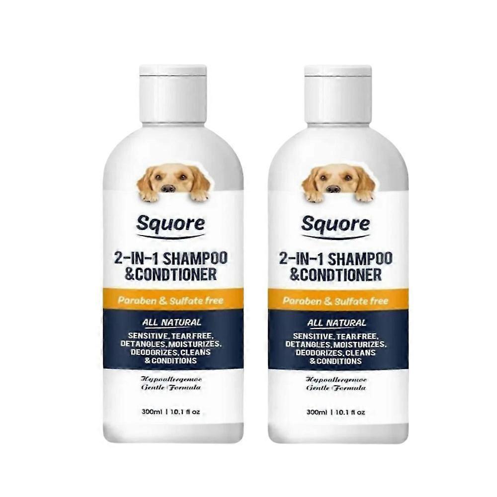 2X 300ml Puppy Shampoo And Conditioner 2 In 1 Natural Moisturizing Shampoo Moisturizing Dog Shampoo For Sensitive Skin PH Balanced