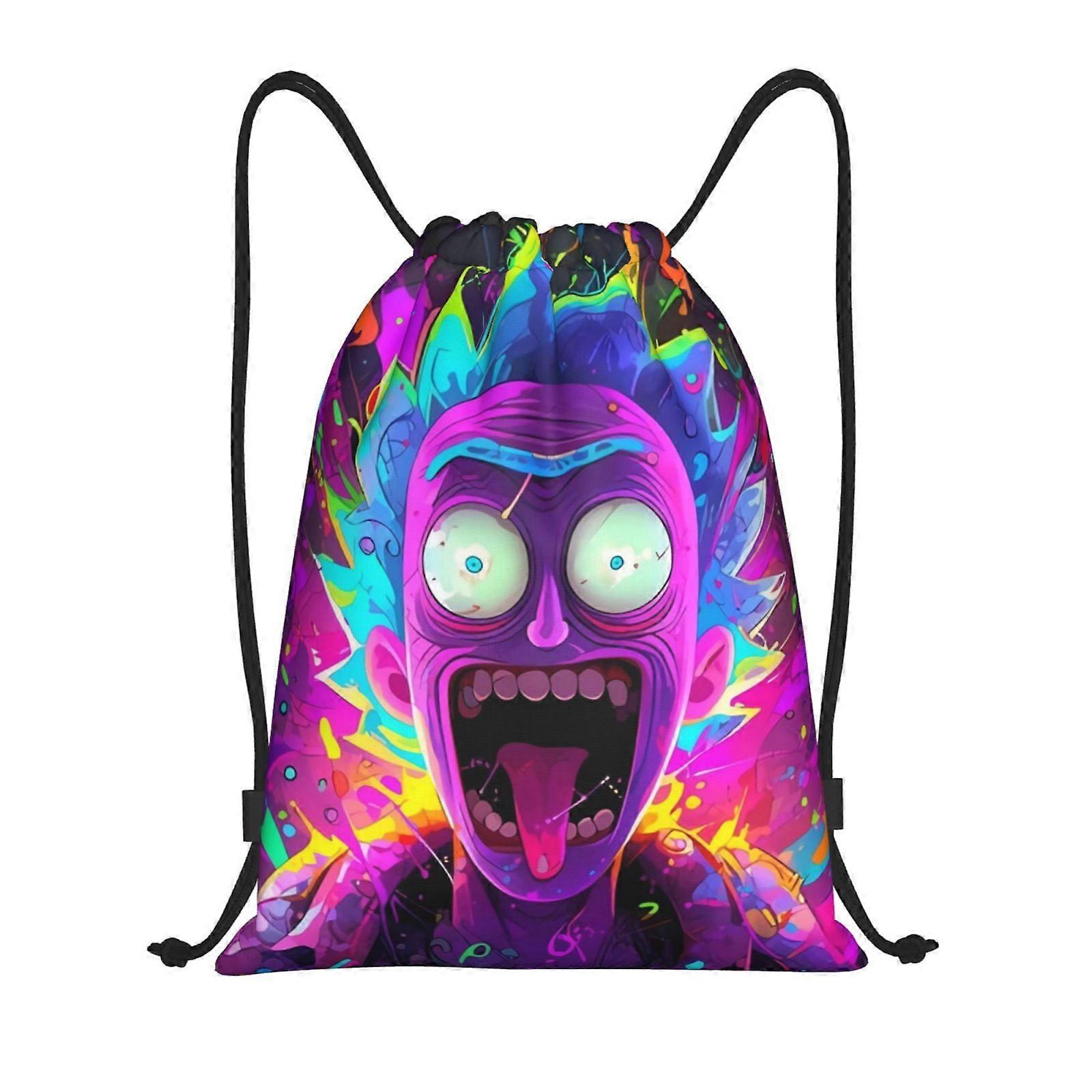 Rick And Morty Klassinen Kiristysnyörillinen Laukku, Kokoontaittuva, Urheilu, Kuntoilu, Kiristysnyörillinen Laukku, Unisex, Rantaurheilu Matkakassi Keskikokoinen