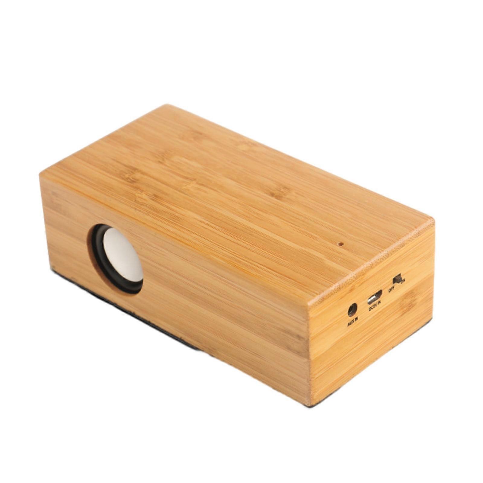 PAVEOS Black Tech Sensing Speaker, Wireless Subwoofer, High Volume, Vintage Wood Design, Bluetooth, for Home, Desktop, Computer - Yellow, compatible