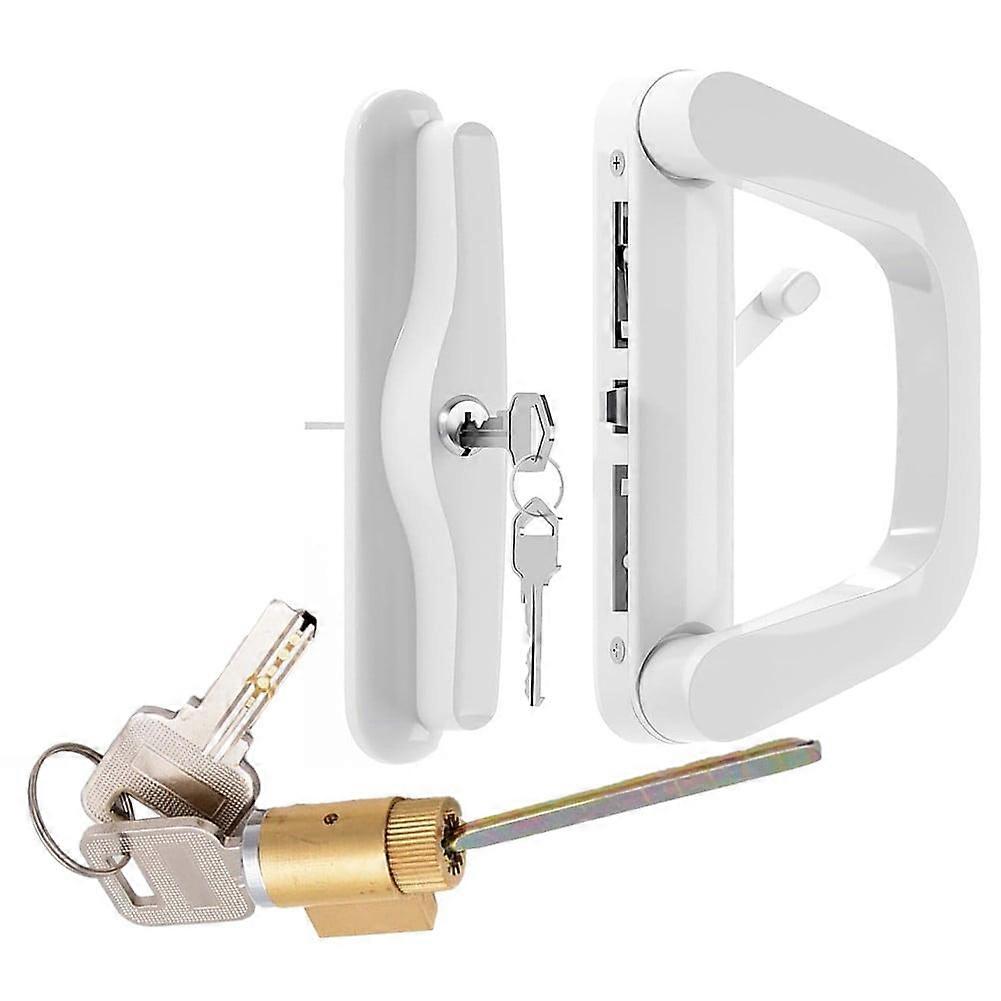 Patio Sliding Door Handle Set with Keys Glass Door Lock Replacement Set Security