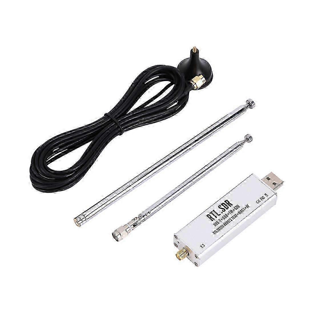 RTL SDR Receiver V3 RTL2832U 0.1MHz-1.7GHz TCXO SMA Receiver with Antenna 25-26