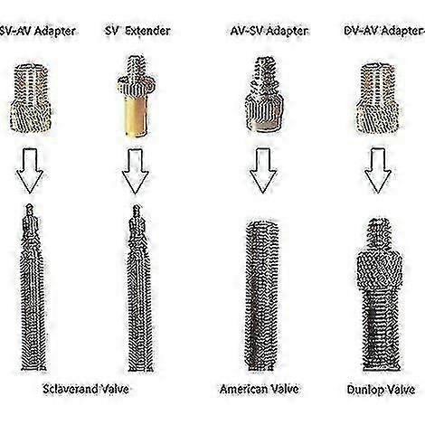 Σετ προσαρμογέα βαλβίδας ποδηλάτου, σύνδεσμοι βαλβίδων αντλίας για διάφορες βαλβίδες ποδηλάτων