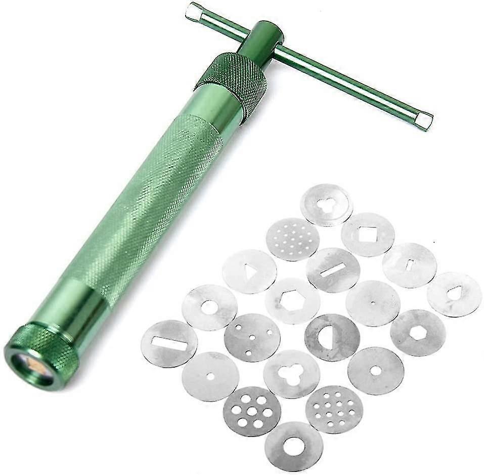Herramienta clay Extruder Clay Gun con 20 discos (verde)