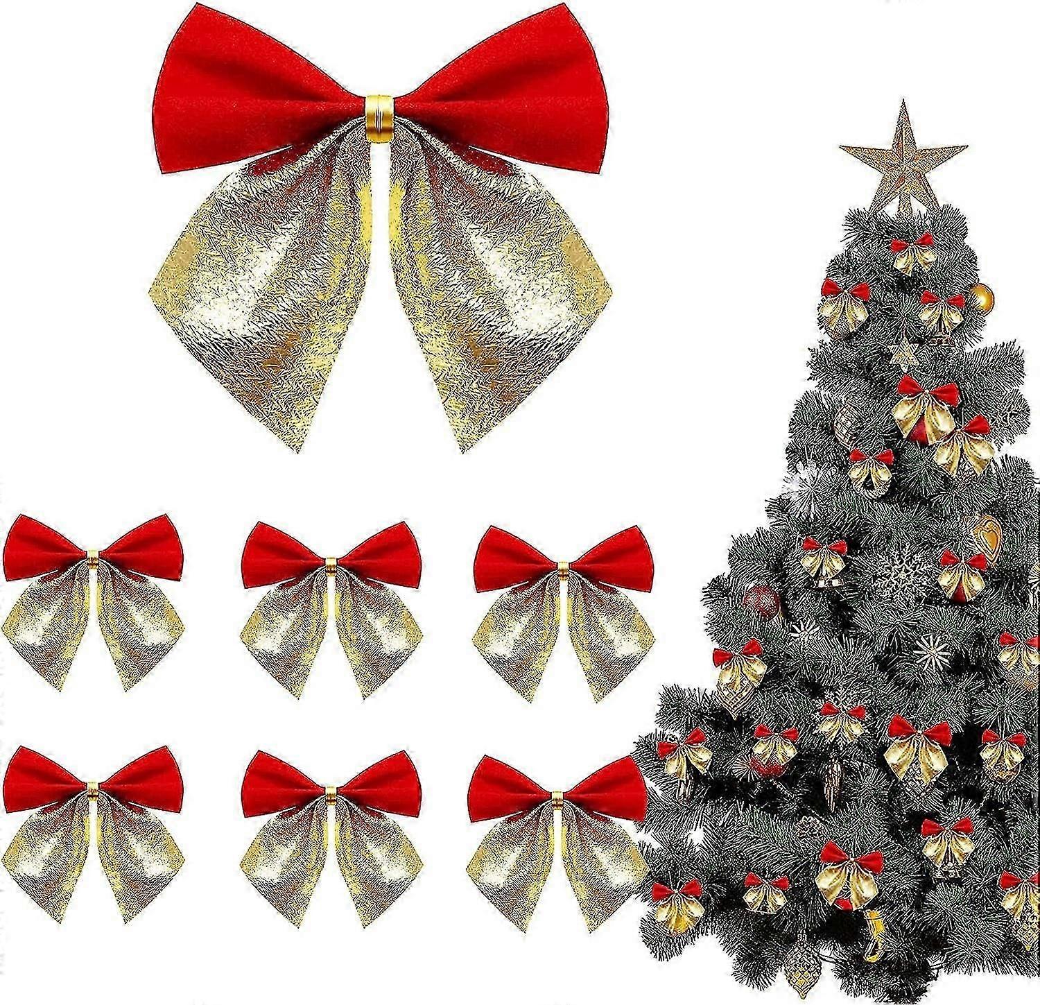 クリスマスゴールドボウクリスマスボウアウトサイドスモールクリスマスグリッターボウクリスマスデコレーションとボウクロスクリスマスボウ96ピースクリスマスデコレーション