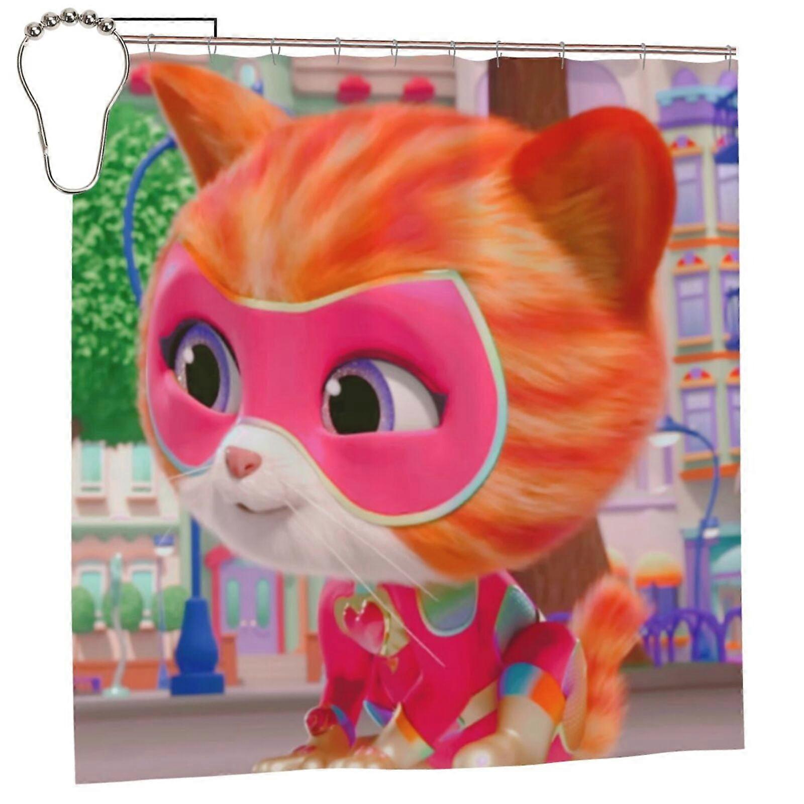 Superkitties Shower Curtain 72x72in, Blackout Waterproof Mildew Resistant Privacy Curtain, Patchwork Art Print, One Size