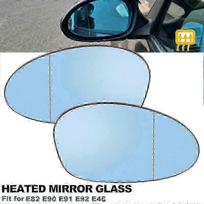 Heated Blue Wing Door Mirror Rearview Mirror Glass for Compatible BMW 1 3 Series E81 E87 E82 E46 E90 E92 Z4 E85