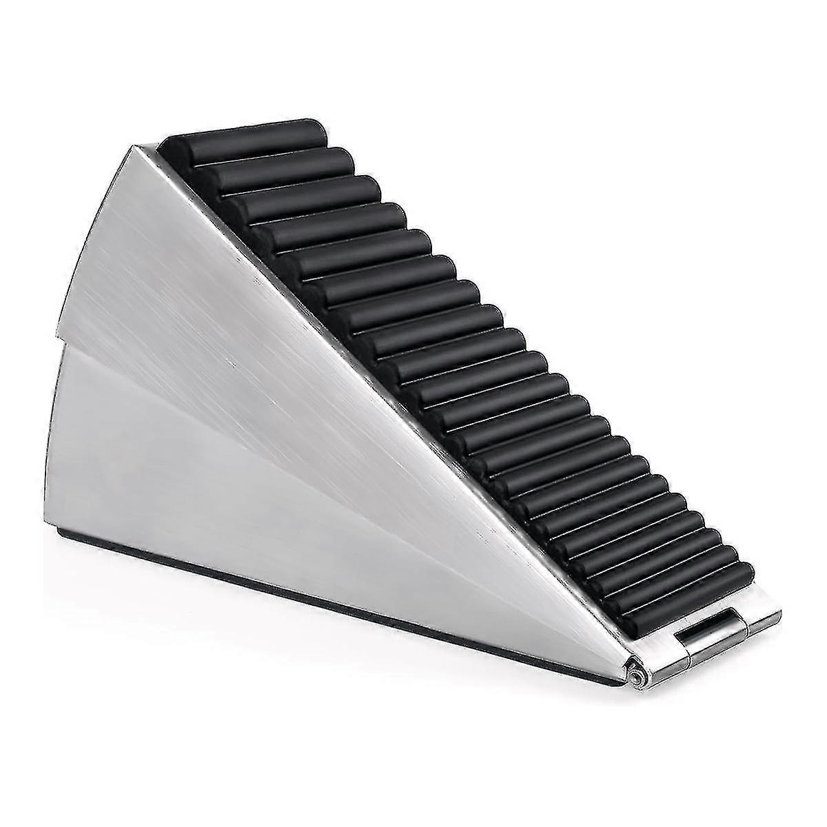 Spring door stopper compatible with heavy doors, adjustable wedge