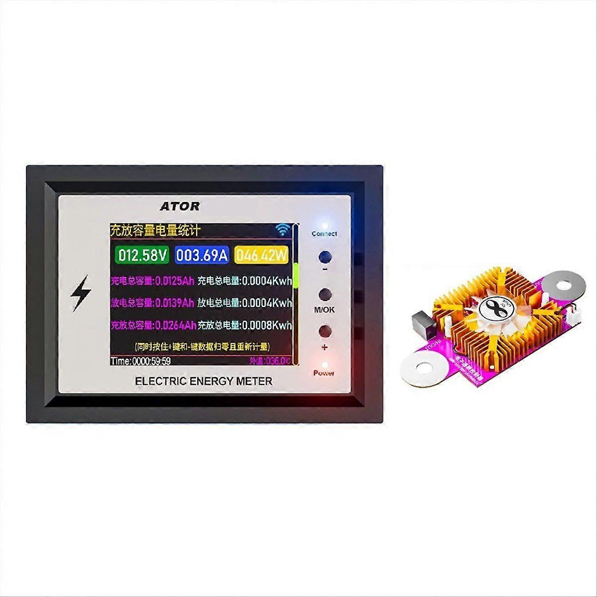 1000A Battery Capacity Tester DC 0-420V WiFi Coulomb Meter Volt-Ammeter Power Battery Monitor with