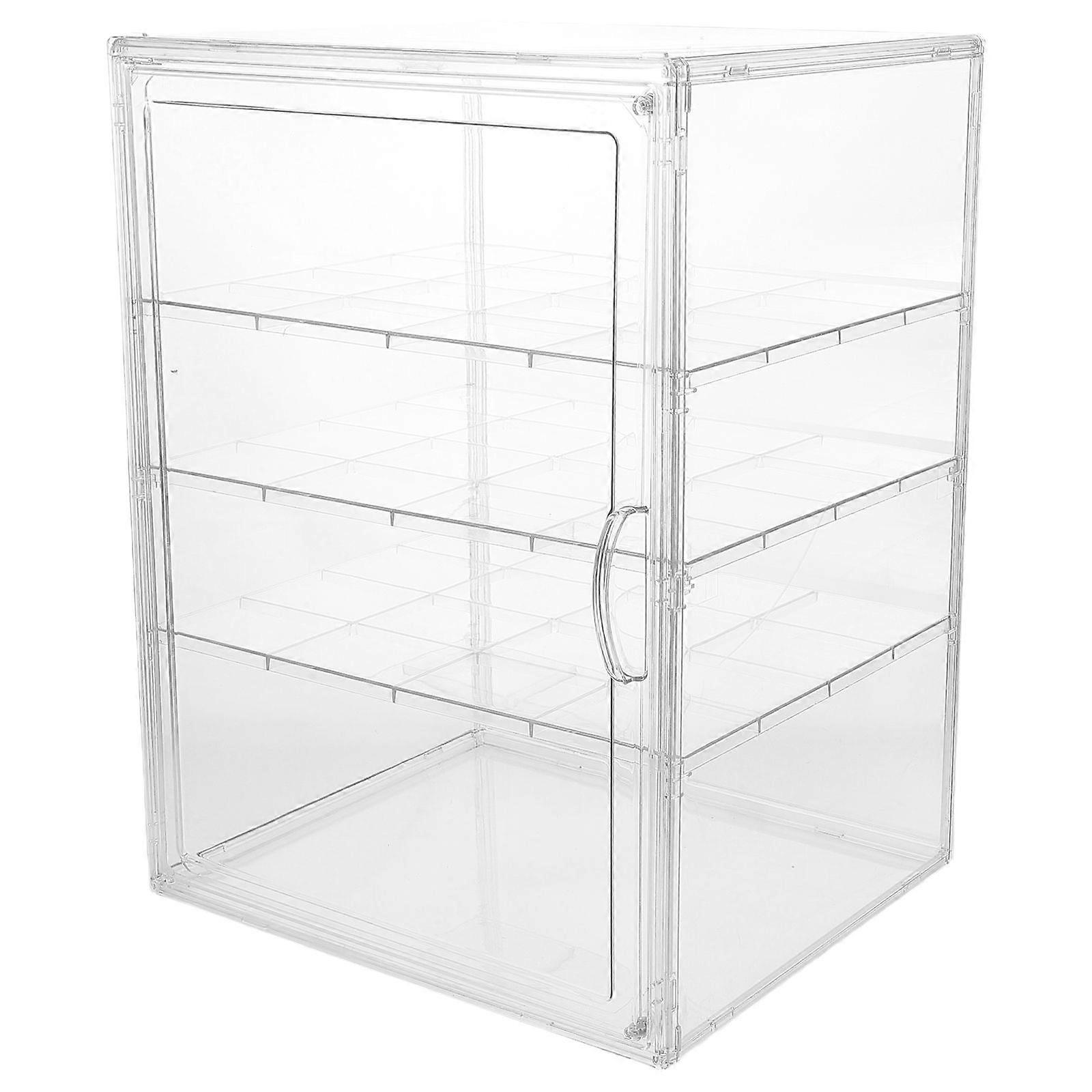 Bakery Display Case Countertop: 4-Layer Adjustable Clear Pastry Display Case Transparent Bread Box Kitchen Dessert Storage Container For Cake Muffin C