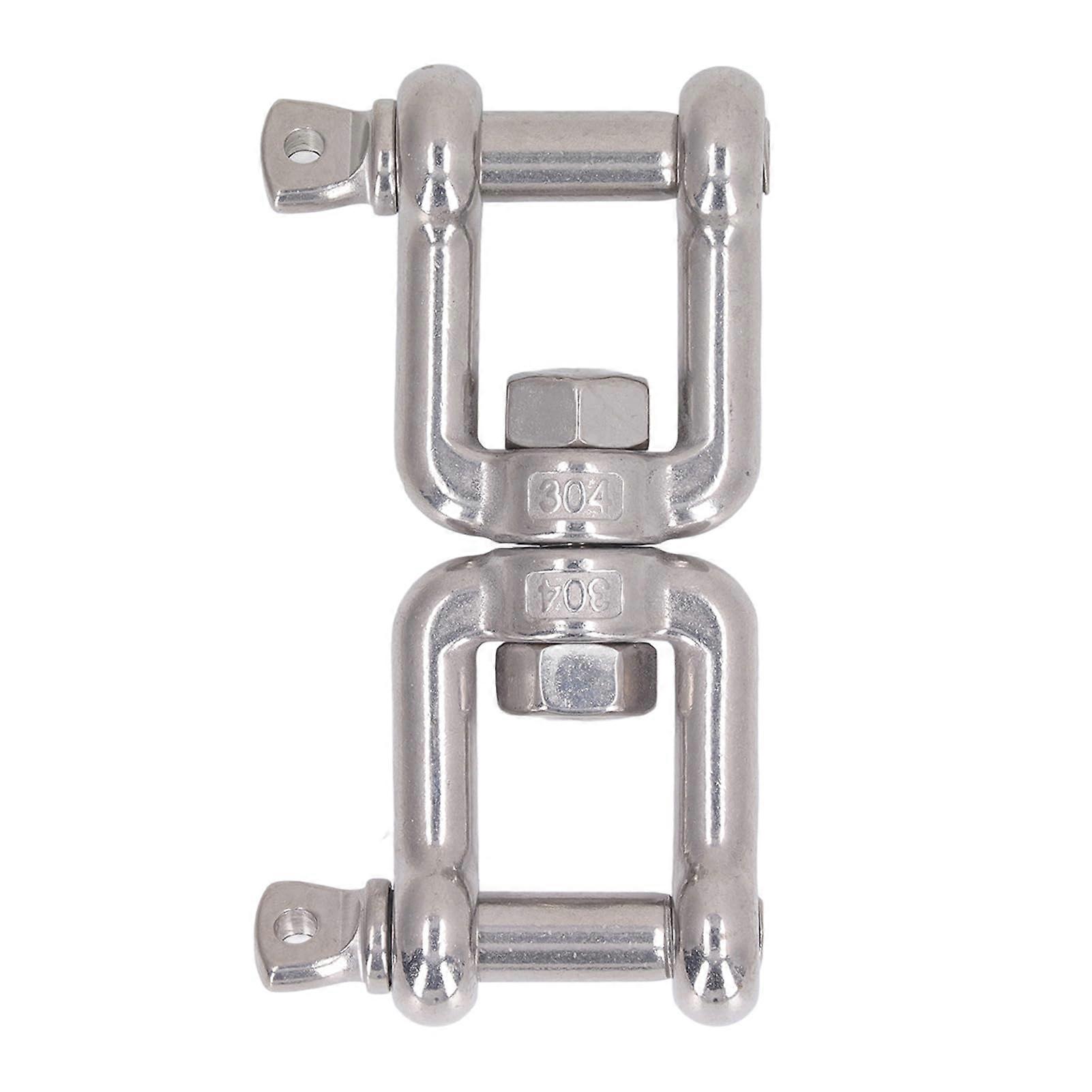 Swivel Anchor Connector Stainless Steel Detachable Double Shackle Snap Rolling Shackle Device For Hardware Lifting Connection 12mm