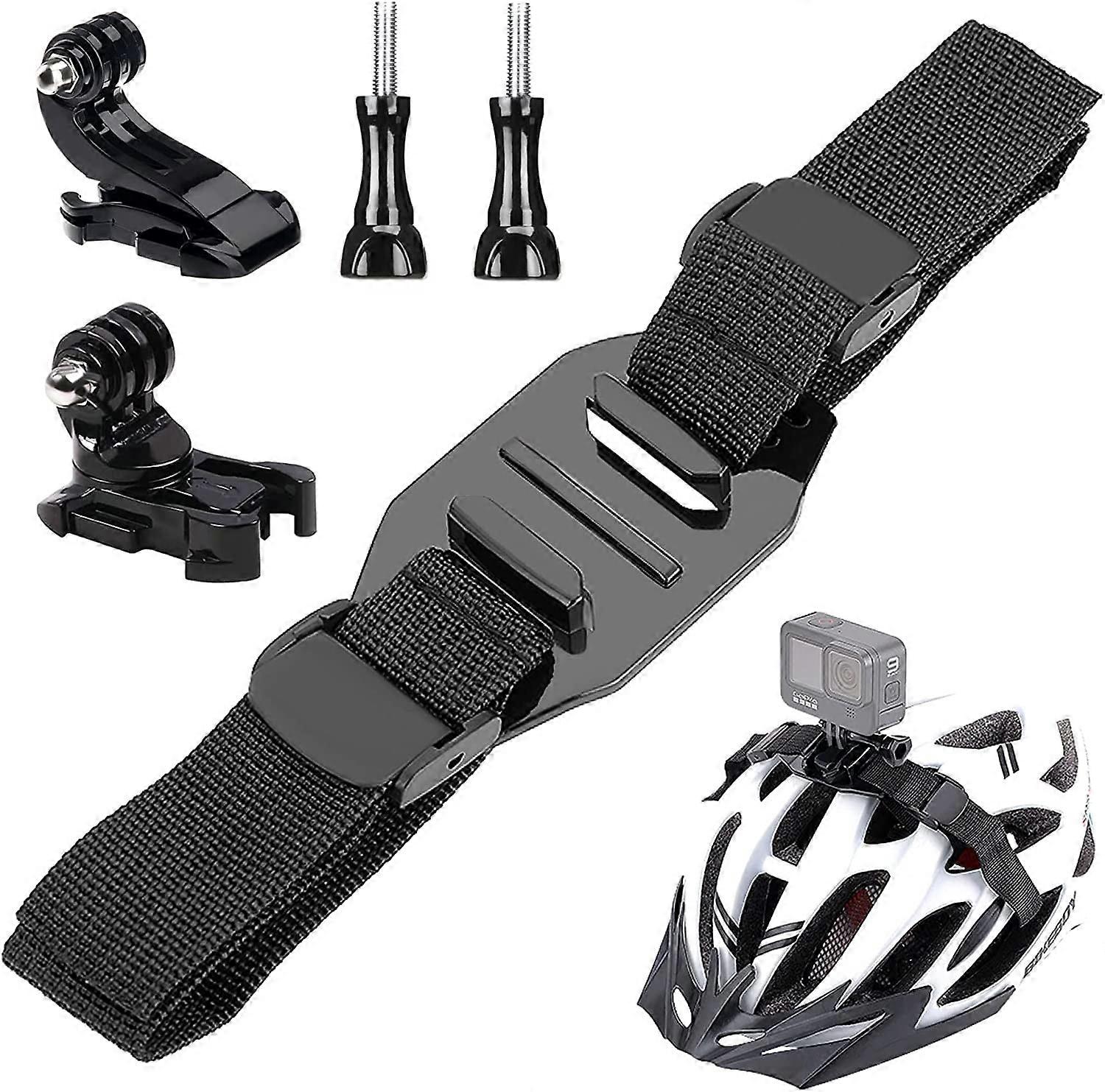 Vented Helmet Strap Mount, Adjustable Bike Helmet Strap Head Belt Holder Compatible with Insta360 One X2 X R, Gopro