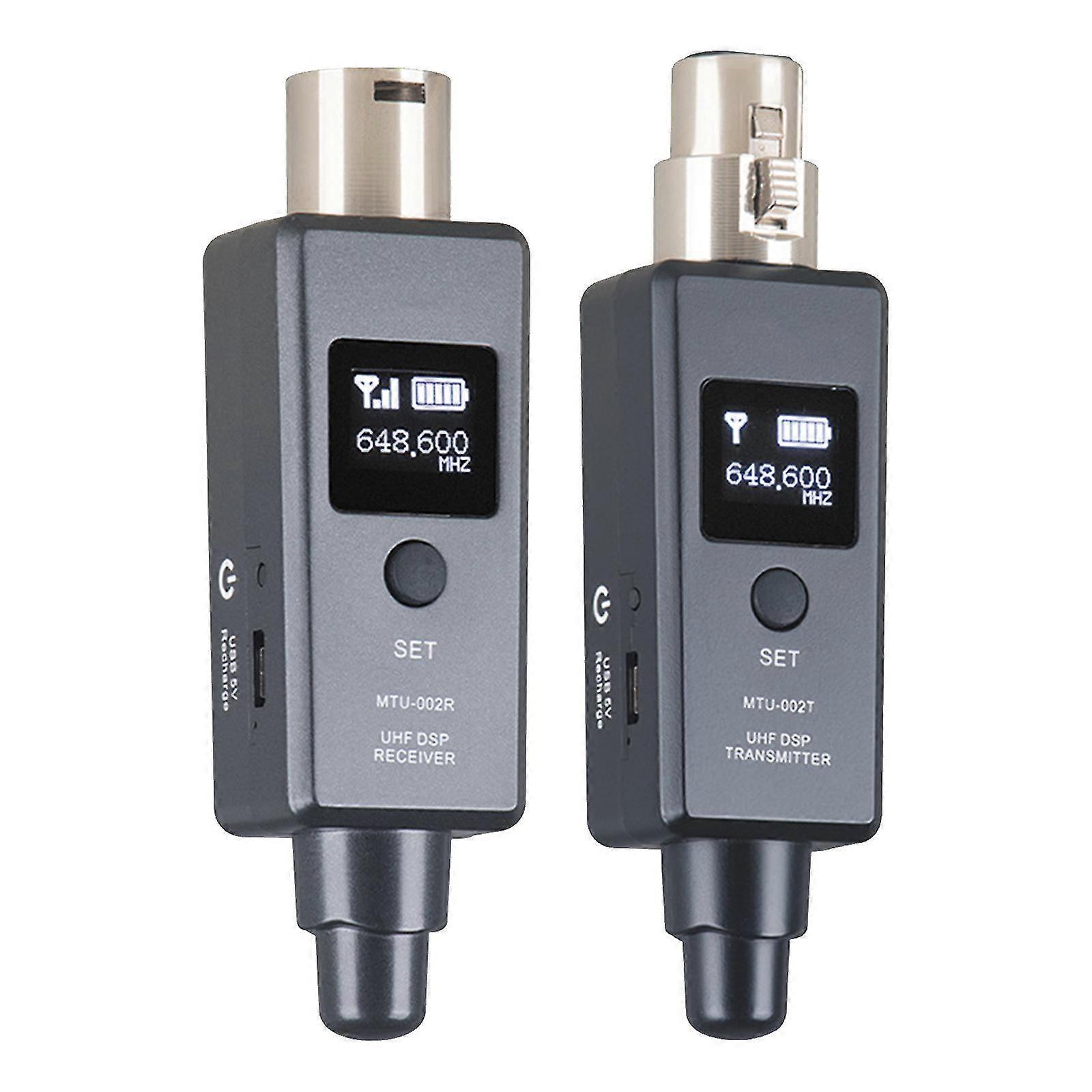 Microphone Wireless Transmitter Receiver Usb Rechargeable Xlr Mic For Mixer