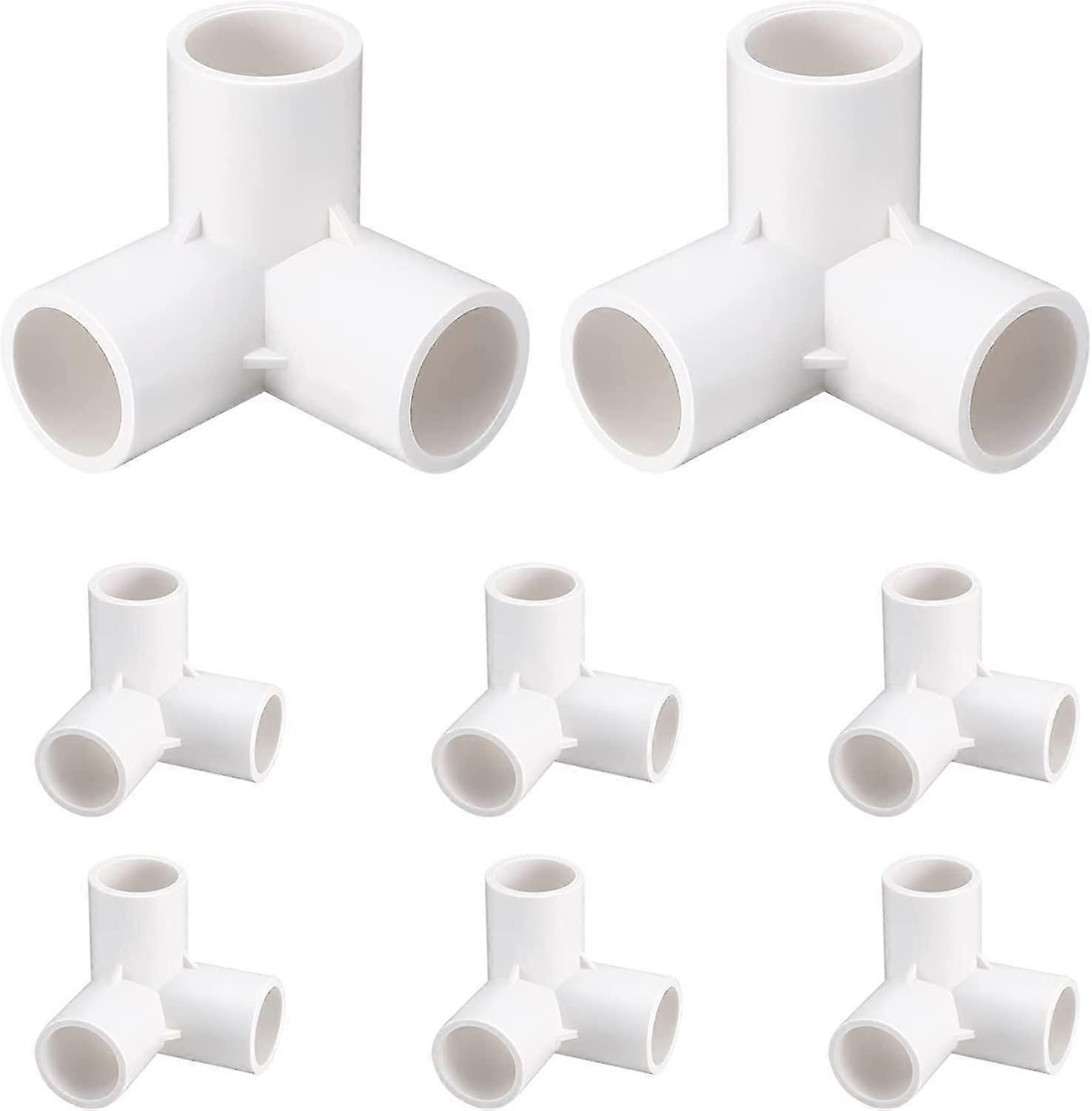 3- طريقة الكوع البلاستيكية تركيب موصل 20mm الكوع الأثاث الصف الأنابيب موصل أنابيب المياه المفاصل منفذ تي ل دي البلاستيكية الجرف حديقة دعم أبيض 8PCS