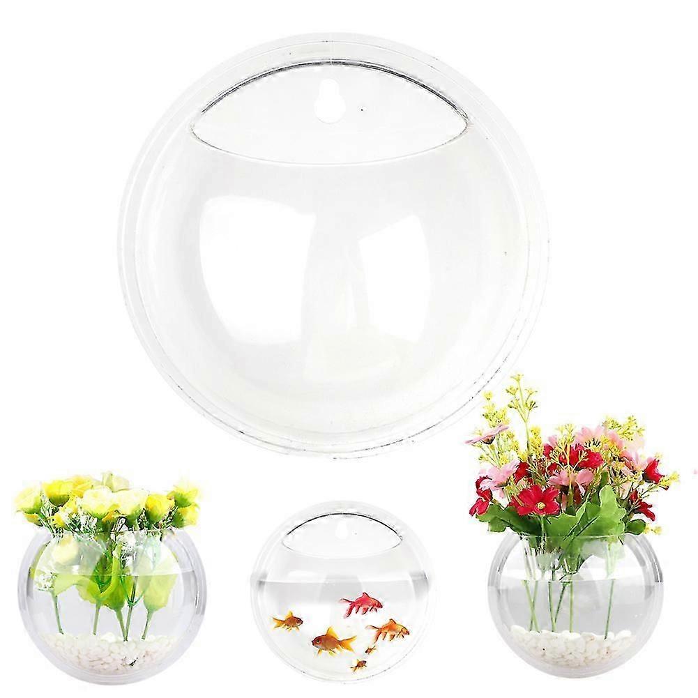 Round clear acrylic wall planter/vase, hanging decoration [D]