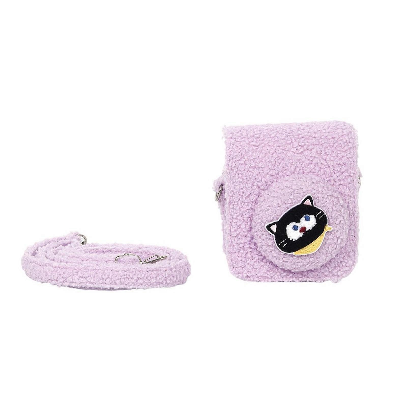 Shockproof PU Protective Case Camera Storage Cover PU and Cloth Texture Suitable for 12 Model Camera Scratch Resistant  Purple