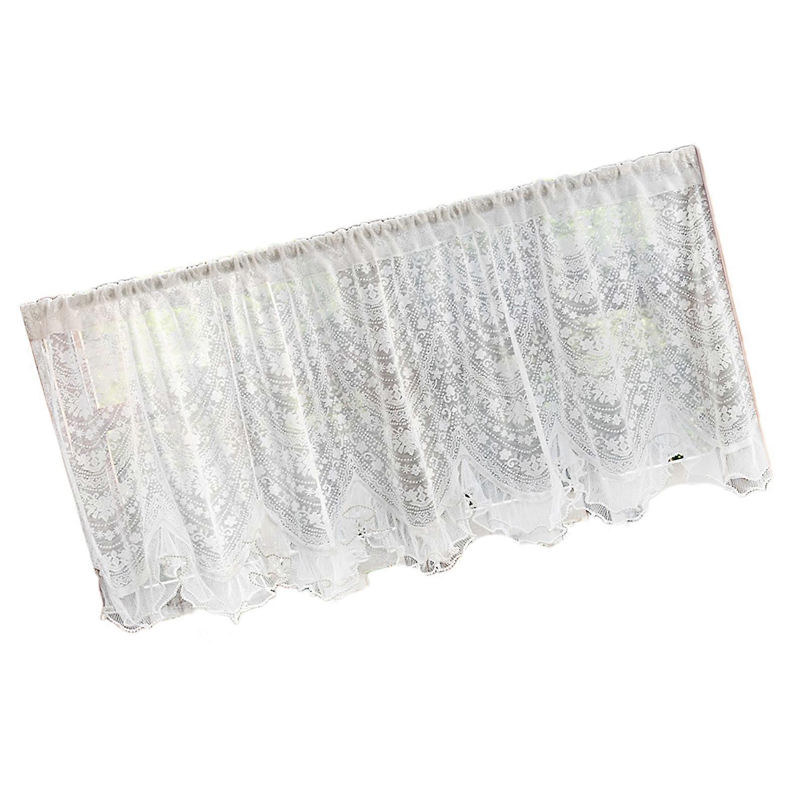 Decorative Polyester Pattern Window Curtain Rod Pocket Styles Light Filtering for Home Decoration  100 55cm