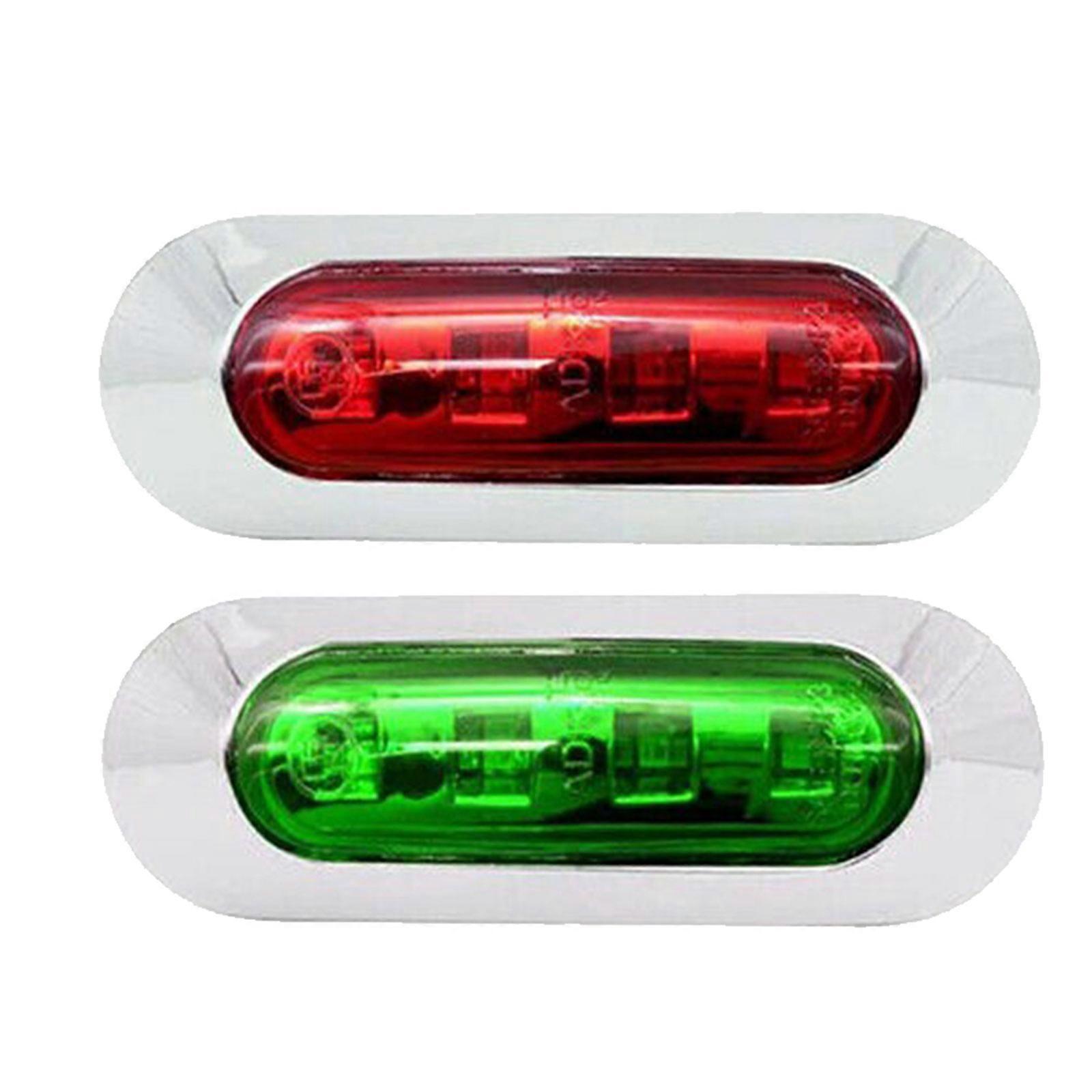 Red Green LED Navigation Light 12V Marine Boat Side Marker Signal Lamp Warning Light For Sailboats Ships Multicolor