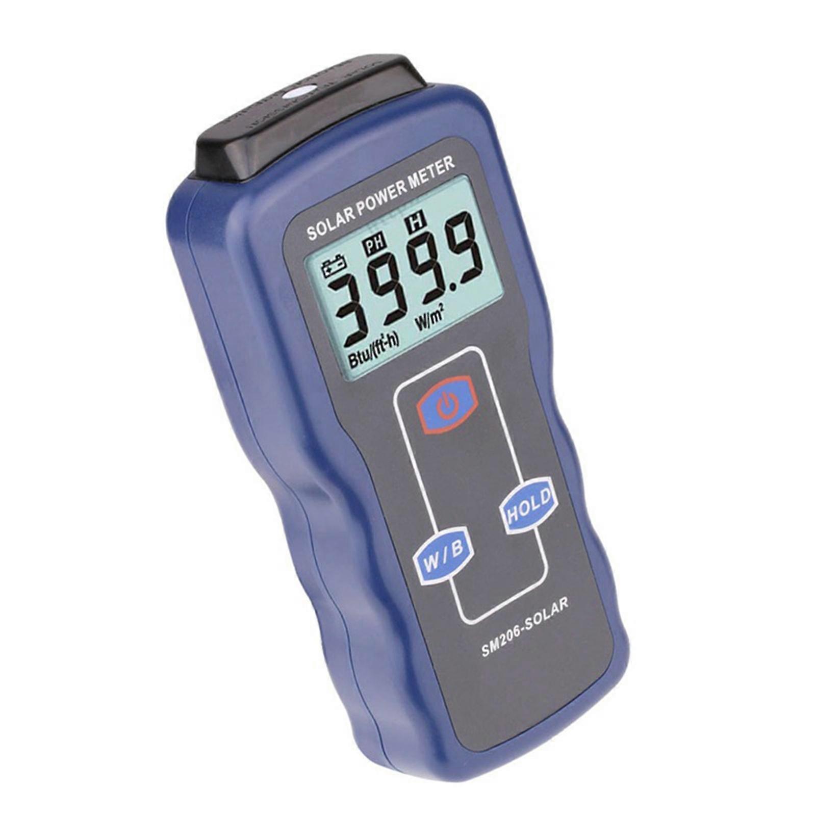 Portable Solar Power Meter Light Meter Solar Radiation Tester 0.1-1999.9 Solar Power Meter Data Collection SM206 Multicolor