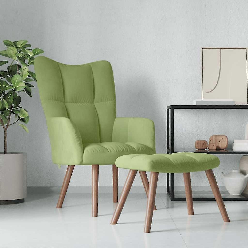 Relaxsessel mit Hocker Hellgrün Samt, SKU: 328065