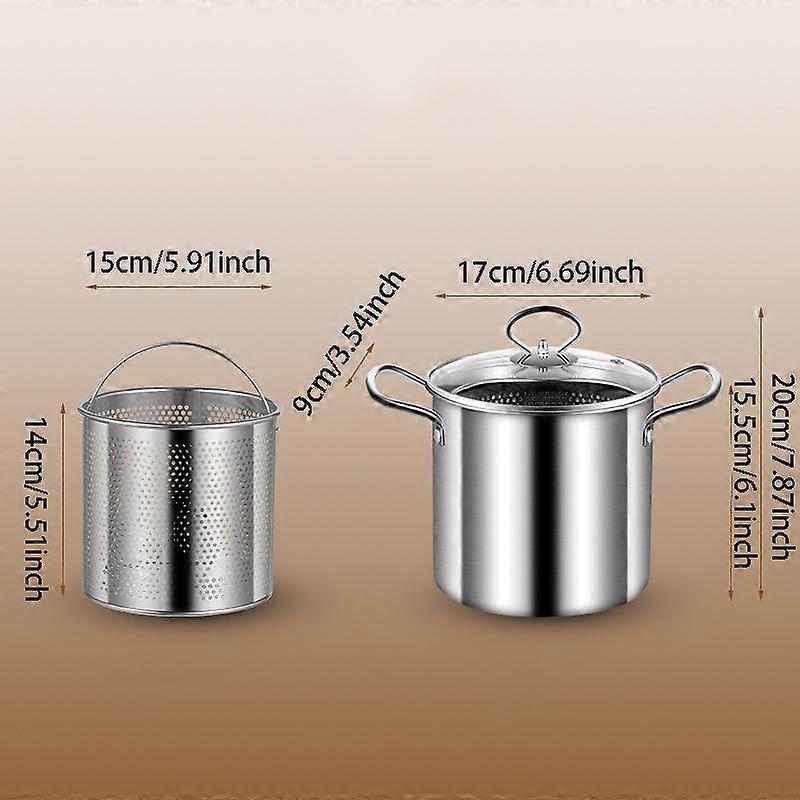 Stainless Steel Deep Fryer, Multifunctional Deep Soup Pot with Lid and Oil Filter Rack, Suitable for Boiling and Stewing, Ideal for Home Kit