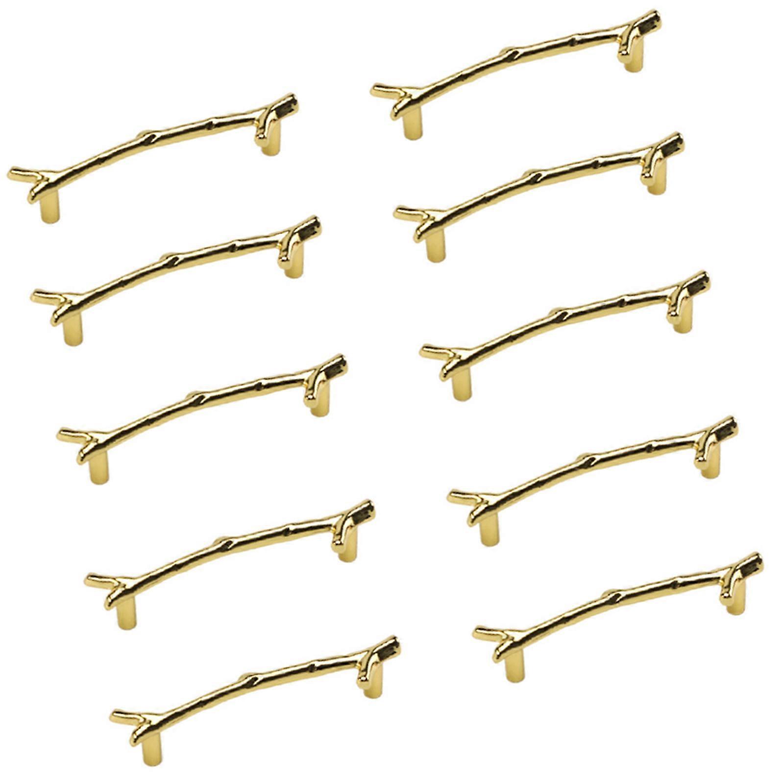 مجموعة من 10 مقابض أبواب أنيقة نابضة بالحياة باللون الذهبي مقابض متينة محمولة للخزائن وخزائن الأحذية الذهب المقلد
