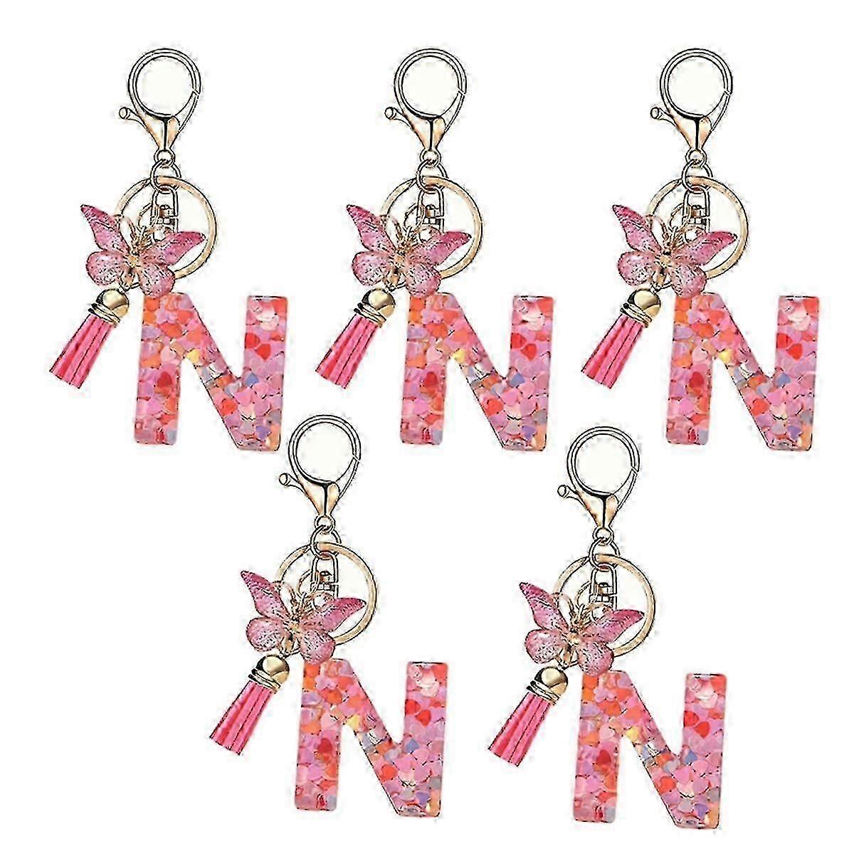 N Style Lettre Porte-clés Mignon Lettre Initiale Porte-clés Poignée Pendentif