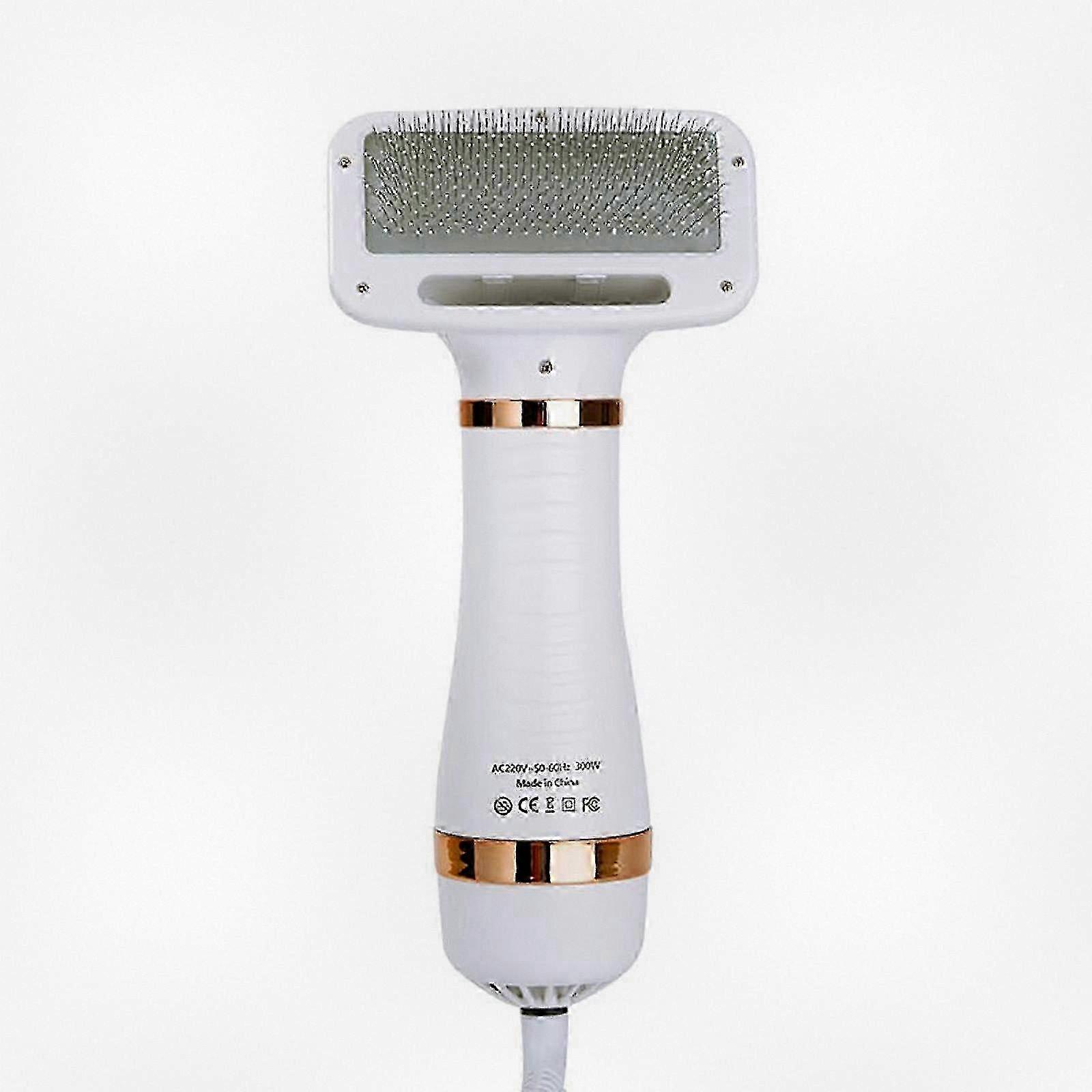 Portable 2 in 1 Hair Dryer and Pet Blower with Slicker Brush, Warm Air and 3 Adjustable Modes for Efficient Grooming