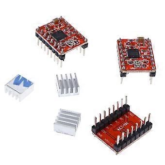3 Pcs Stepstick Stepper Motor Driver Module A4988 Heat Sink for 3D Printer Reprap Engraving Machine Printer (Red)