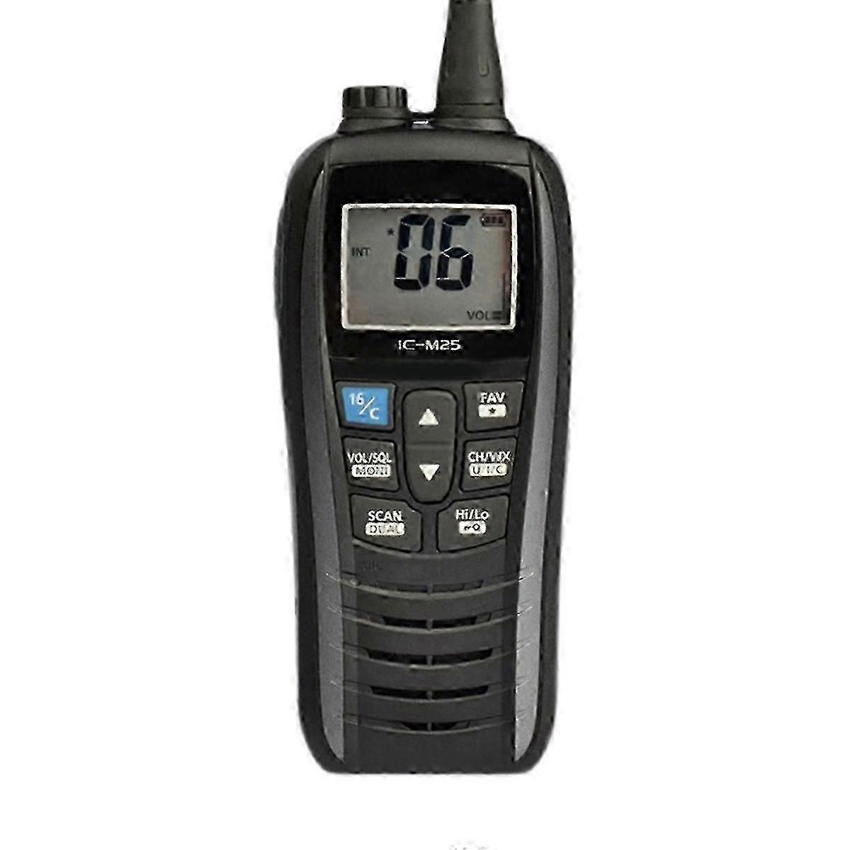 IC-M25 VHF Marine Radio Waterproof Handheld ceiver Floats in Water, IPX7, Two-Way Intercom for Sea Vessels