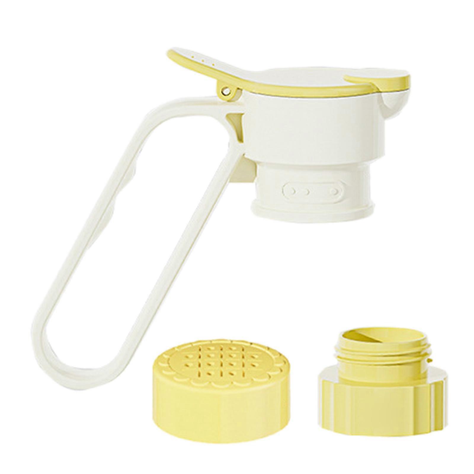 Multipurpose Beverage Bottle Filter Funnel with Adapter for Bottles Sealing Bottle Stopper with Handle Drink Bottle Caps  Yellow