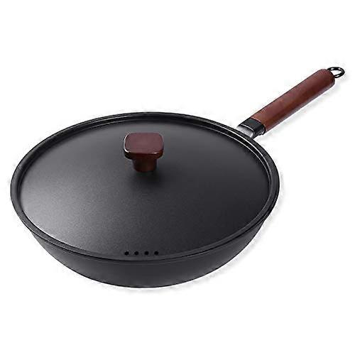 Nonstick Deep Frying Pan with Lid and Soft Bakelite Handle for All Stove Tops, Dishwasher Safe Cookware