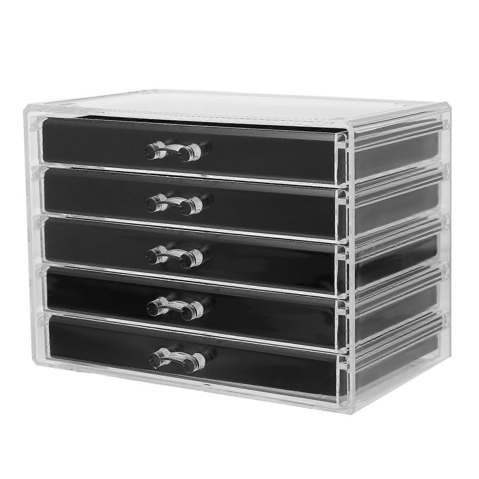 Rock Display Holder Acrylic Storage Case with Five Drawers for Display