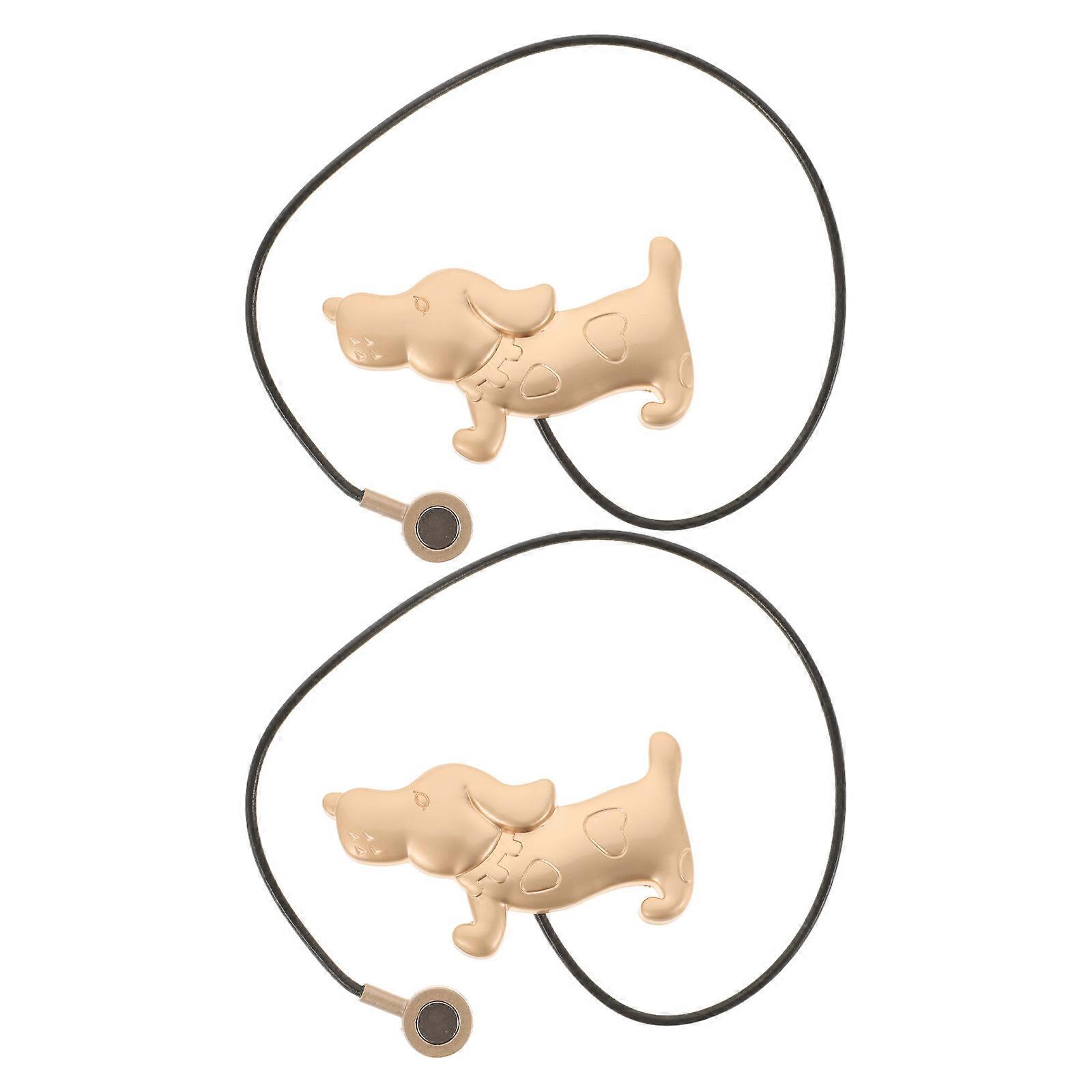 -Shaped Metal Curtain Tie Backs Magnetic Use 1Pair