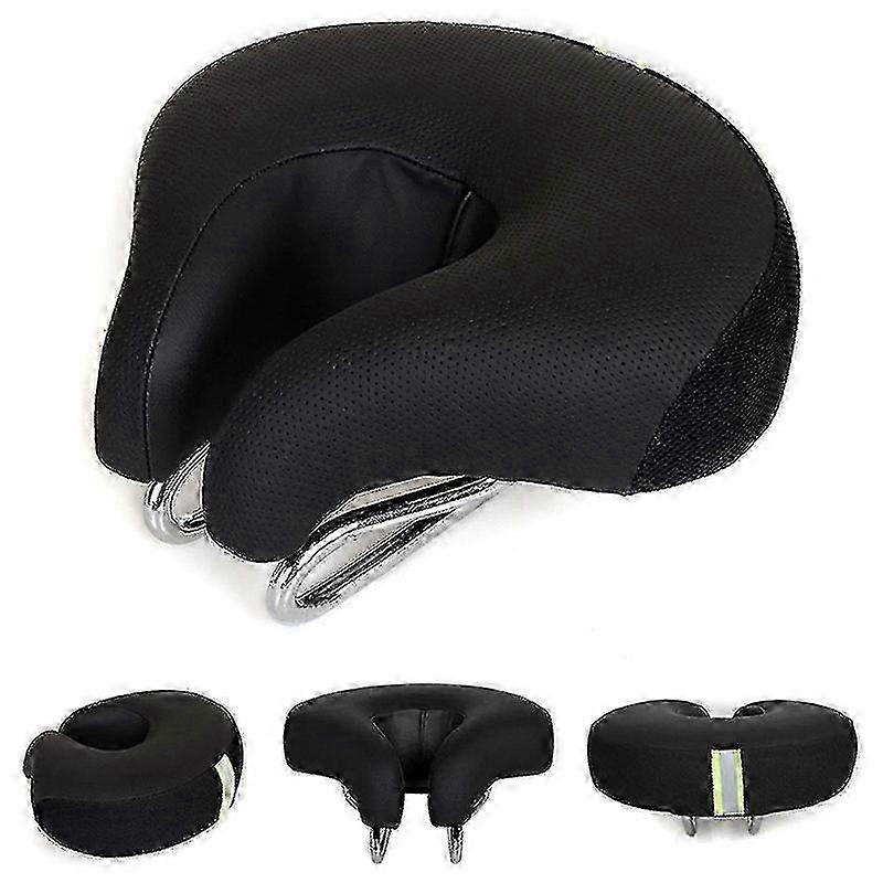 Padded no nose bicycle saddle for comfortable mountain biking