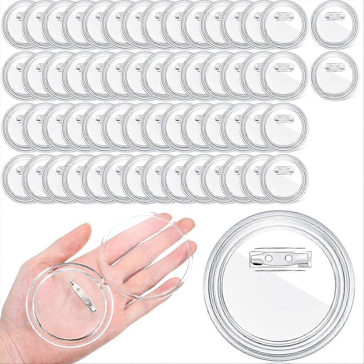 60 Pcs 3 Inch Clear Button Pins for Crafts