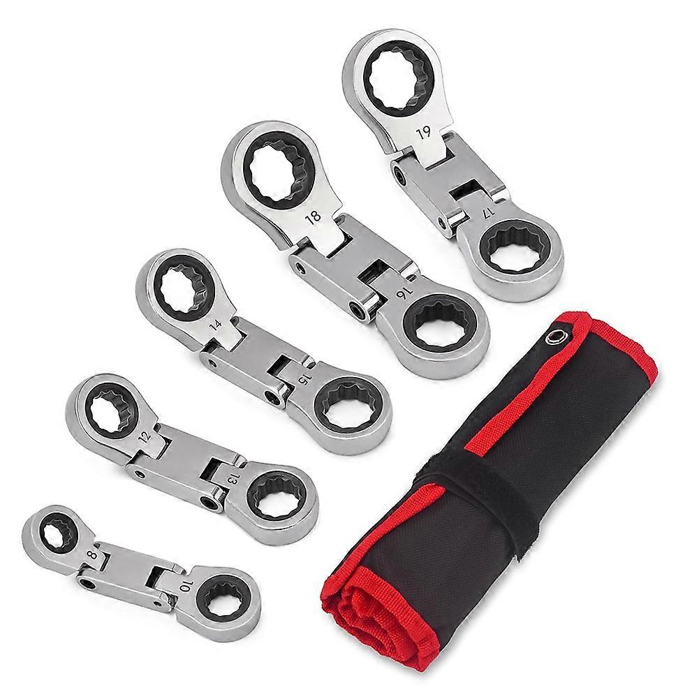 Stubby Wrenches Set, Flex-Head Ratcheting Wrench Set