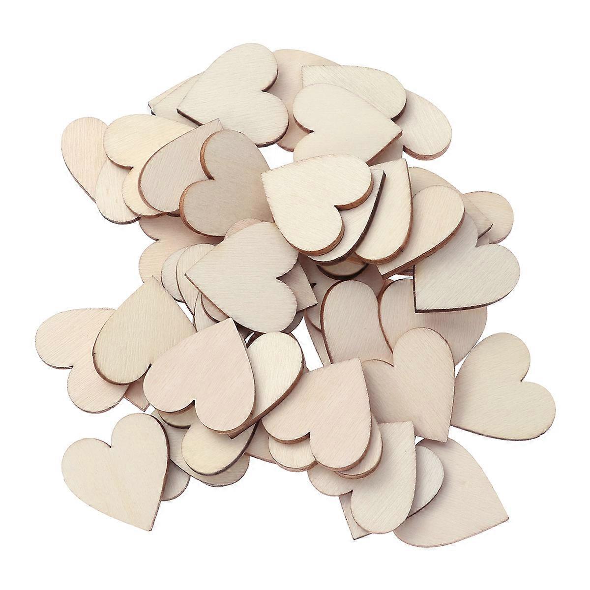 Wooden Heart Slices for Decoration Beige Color Ideal for DIY Craft Projects 2 5cm