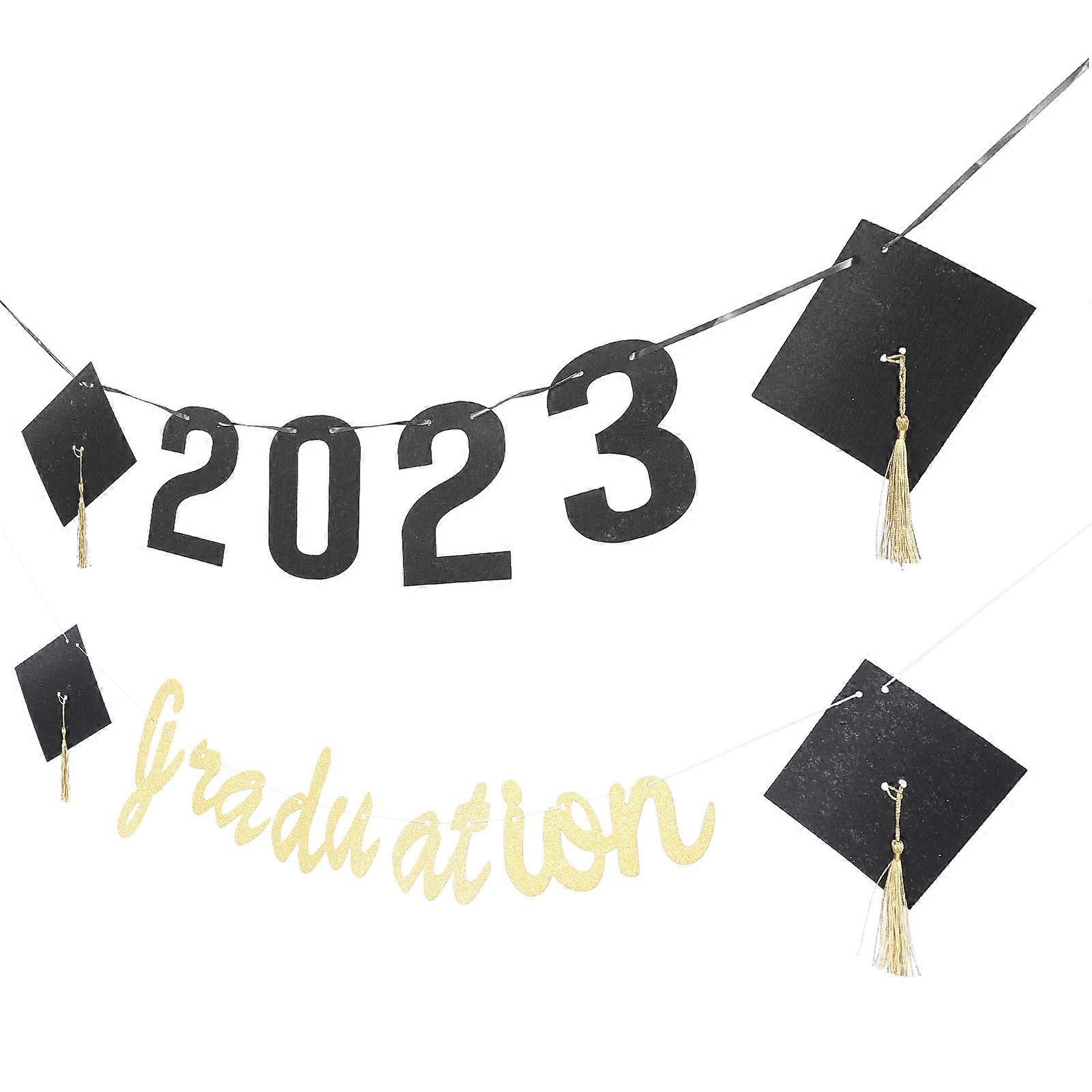 Graduation Banner Congrats Grad Banner for Decor 8Sets Assorted Color