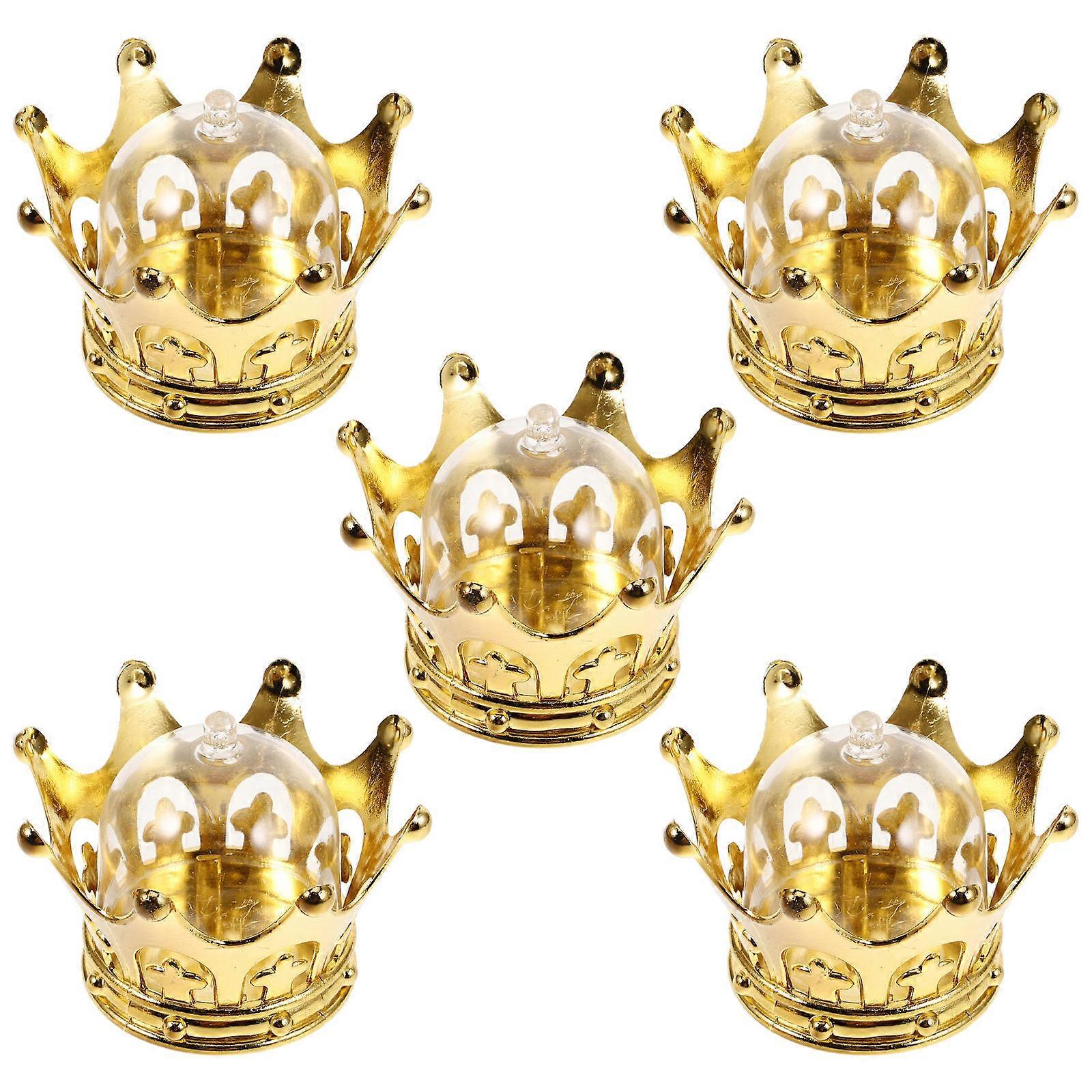 Fillable Jar for Storage 12Pcs Golden Crown Box with Dome