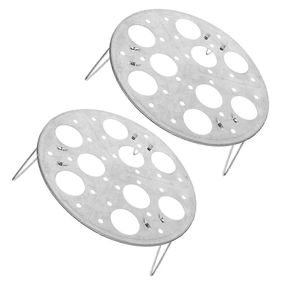 Silver Egg Steamer Rack for Cooking Use Stainless Steel 2Pcs Multi-Hole
