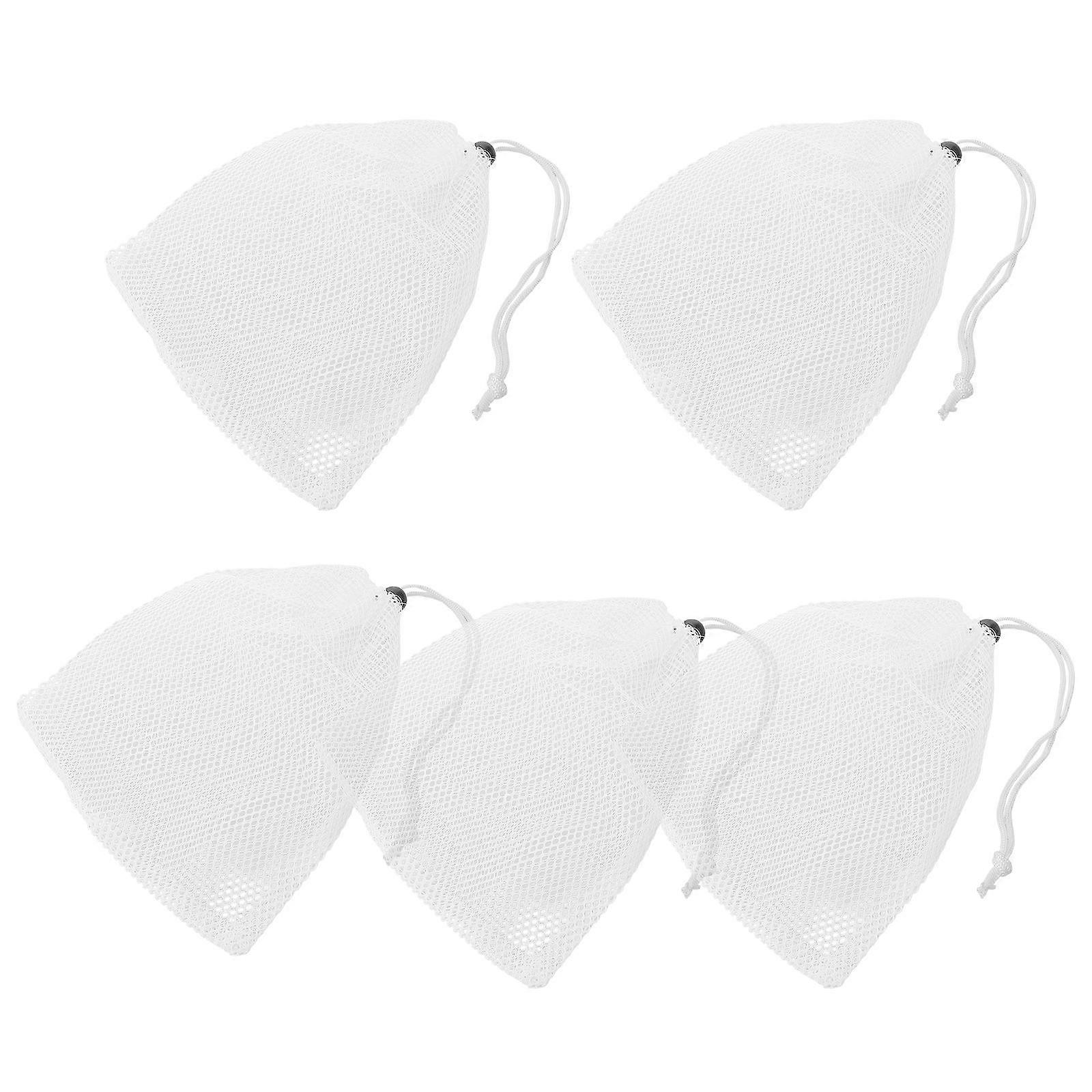 Multi-Functional Drawstring Storage Bag for Storage Use White 5Pcs Set